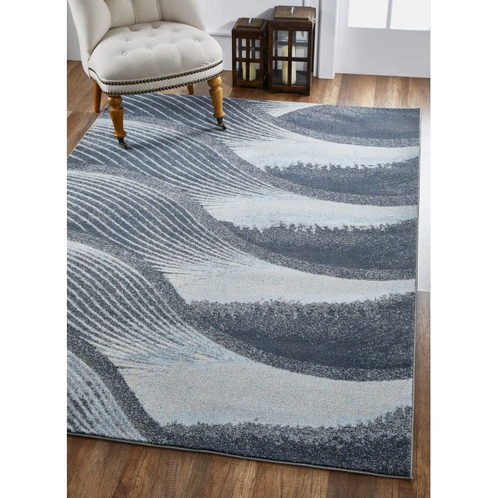 Kas Illusions 6223 Grey/Blue Breeze Area Rug 5'3" x 7'7"