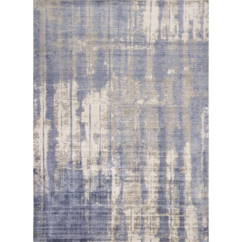 Kas Indulge 0802 Grey/Blue Drizzle Area Rug 3'3" x 5'3"