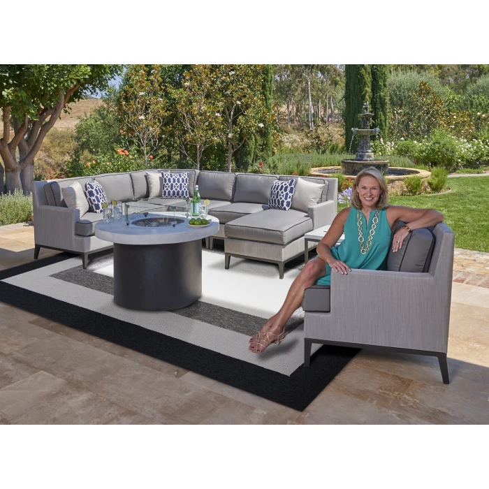 Kas Libby Langdon Hamptons 5228 Charcoal Highview Area Rug 7' Square