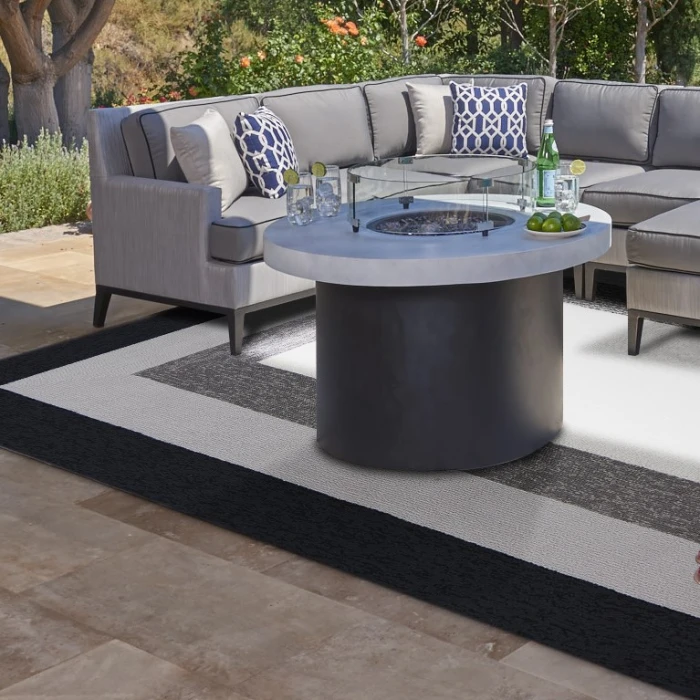 Kas Libby Langdon Hamptons 5228 Charcoal Highview Area Rug 7' Square