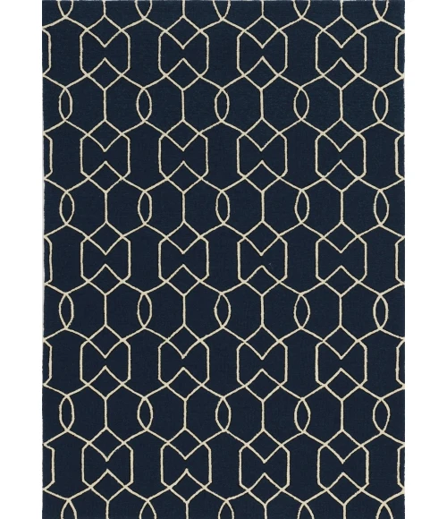 Kas Libby Langdon Hamptons 5230 Navy Groovy Gate Area Rug 7' Square