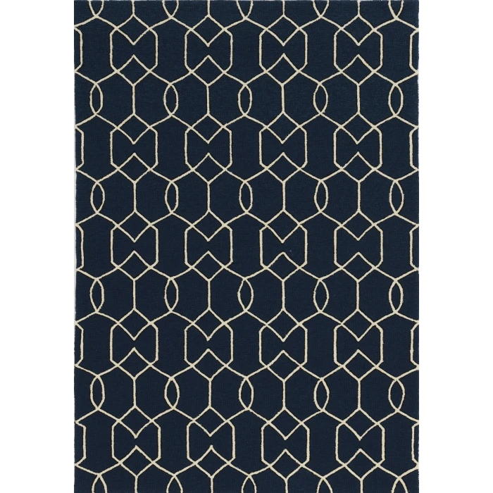 Kas Libby Langdon Hamptons 5230 Navy Groovy Gate Area Rug 6'6" x 9'6"