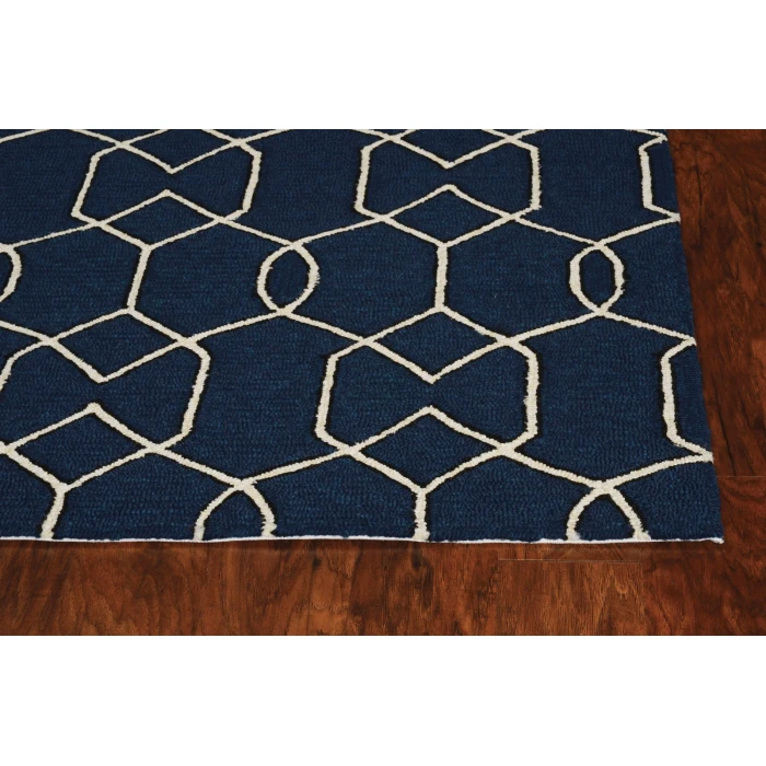 Kas Libby Langdon Hamptons 5230 Navy Groovy Gate Area Rug 6'6" x 9'6"