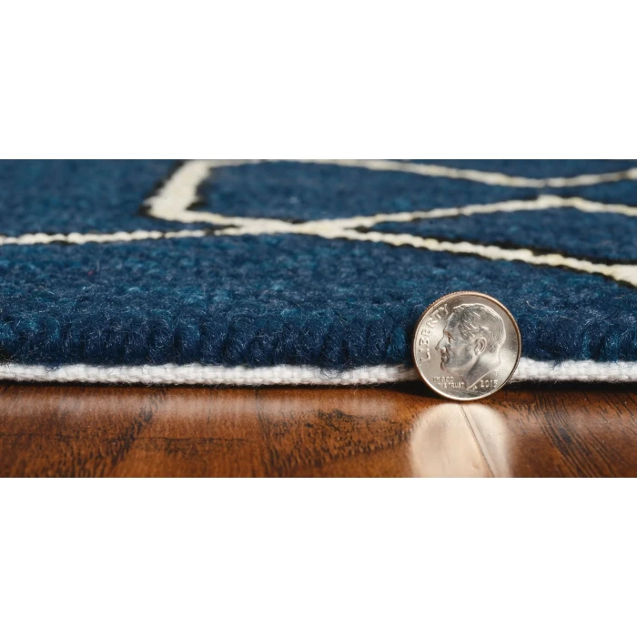 Kas Libby Langdon Hamptons 5230 Navy Groovy Gate Area Rug 6'6" x 9'6"