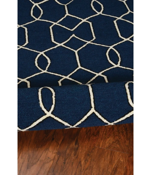 Kas Libby Langdon Hamptons 5230 Navy Groovy Gate Area Rug 7' Square
