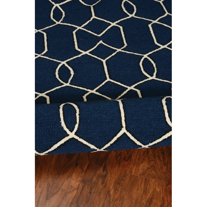 Kas Libby Langdon Hamptons 5230 Navy Groovy Gate Area Rug 6'6" x 9'6"