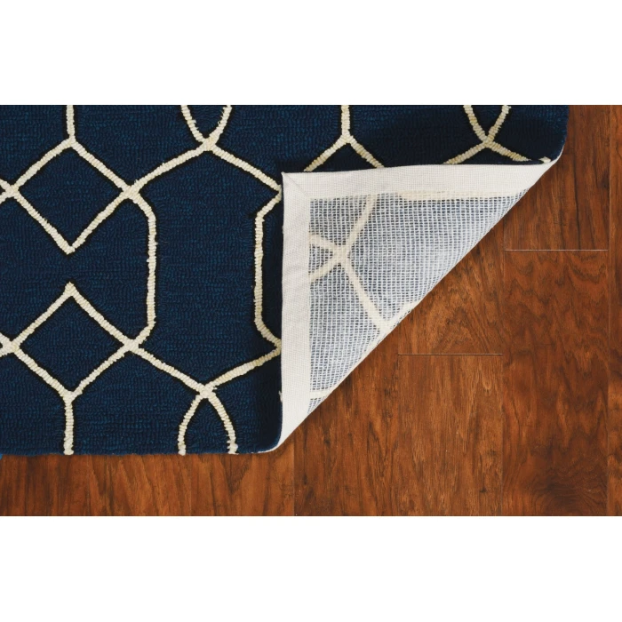 Kas Libby Langdon Hamptons 5230 Navy Groovy Gate Area Rug 6'6" x 9'6"