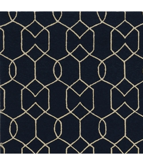 Kas Libby Langdon Hamptons 5230 Navy Groovy Gate Area Rug 7' Square
