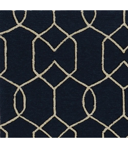 Kas Libby Langdon Hamptons 5230 Navy Groovy Gate Area Rug 7' Square