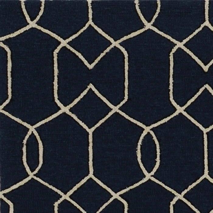 Kas Libby Langdon Hamptons 5230 Navy Groovy Gate Area Rug 6'6" x 9'6"