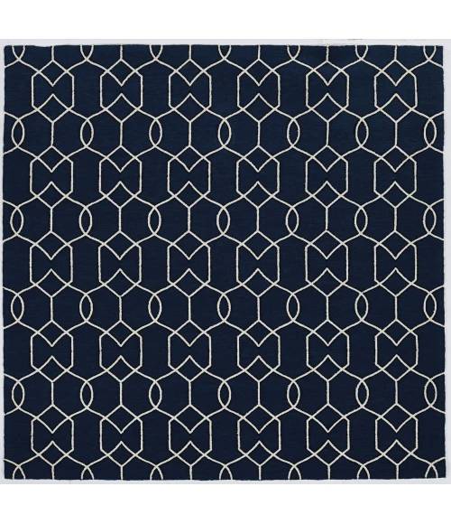 Kas Libby Langdon Hamptons 5230 Navy Groovy Gate Area Rug 7' Square