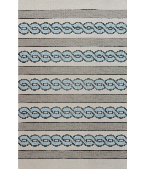 Kas Libby Langdon Hamptons 5235 Ivory/Spa Cable Knit Area Rug 7' Square