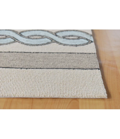 Kas Libby Langdon Hamptons 5235 Ivory/Spa Cable Knit Area Rug 7' Square