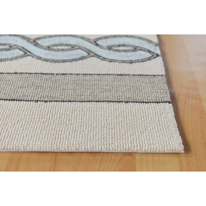 Kas Libby Langdon Hamptons 5235 Ivory/Spa Cable Knit Area Rug 7' Square