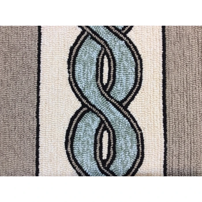 Kas Libby Langdon Hamptons 5235 Ivory/Spa Cable Knit Area Rug 7' Square
