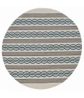 Kas Libby Langdon Hamptons 5235 Ivory/Spa Cable Knit Area Rug 7' Square