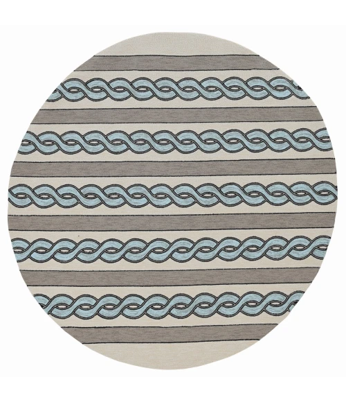 Kas Libby Langdon Hamptons 5235 Ivory/Spa Cable Knit Area Rug 7' Square