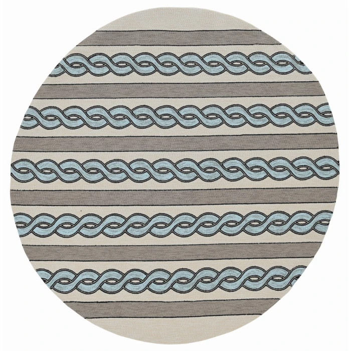 Kas Libby Langdon Hamptons 5235 Ivory/Spa Cable Knit Area Rug 7' Square