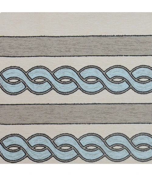 Kas Libby Langdon Hamptons 5235 Ivory/Spa Cable Knit Area Rug 7' Square