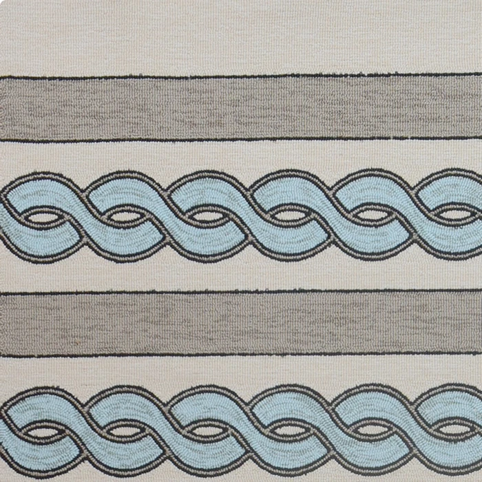 Kas Libby Langdon Hamptons 5235 Ivory/Spa Cable Knit Area Rug 7' Square