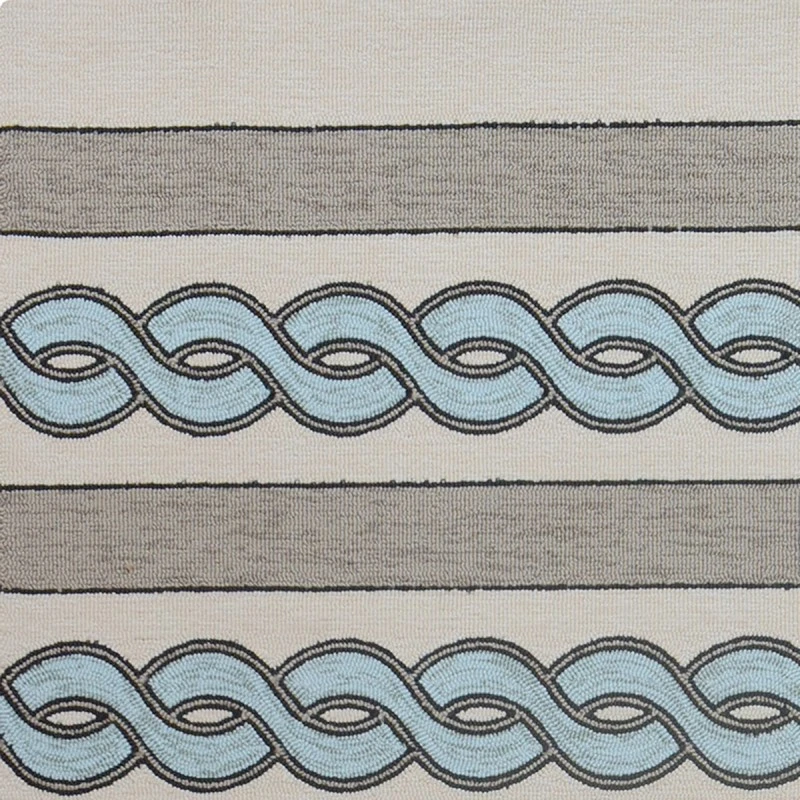 Kas Libby Langdon Hamptons 5235 Ivory/Spa Cable Knit Area Rug 6'6" x 9'6"