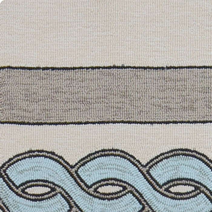 Kas Libby Langdon Hamptons 5235 Ivory/Spa Cable Knit Area Rug 7' Square
