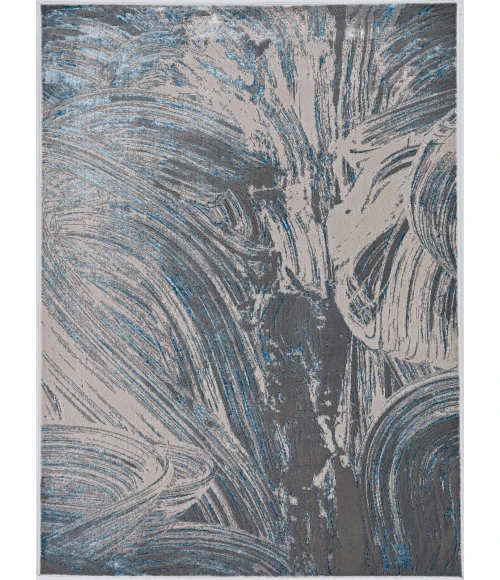 Kas Luna 7130 Silver/Blue Stroked Area Rug 7'10" x 10'10"