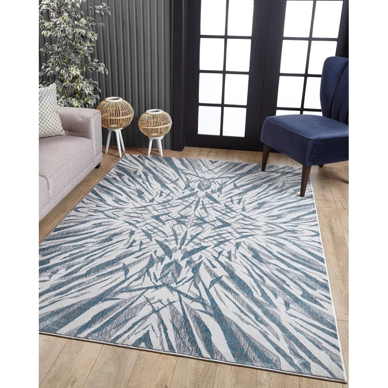 Kas Luna 7144 Gold/Grey Watercolors Area Rug 5'3" x 7'7"