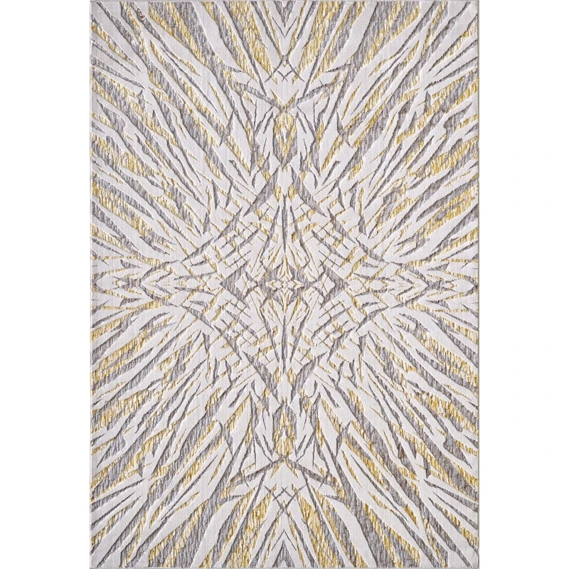 Kas Luna 7146 Ivory/Gold Illusions Area Rug 3'3" x 4'11"