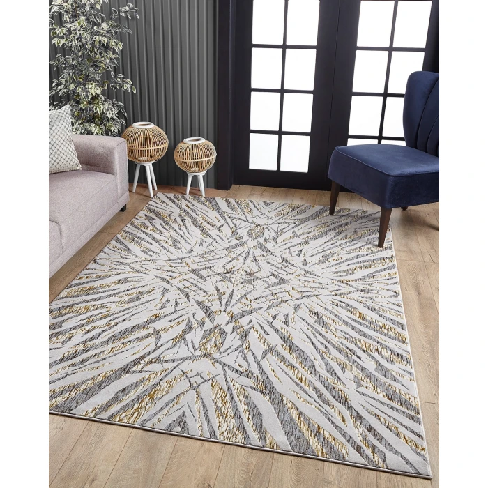 Kas Luna 7146 Ivory/Gold Illusions Area Rug 9'10" x 13'2"