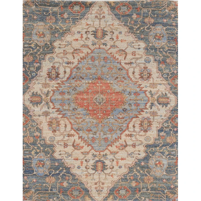 Kas Morris 2223 Blue/Red Gramercy Area Rug 8' 6" x 11"6"
