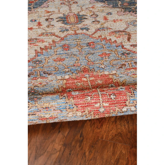 Kas Morris 2223 Blue/Red Gramercy Area Rug 8' 6" x 11"6"