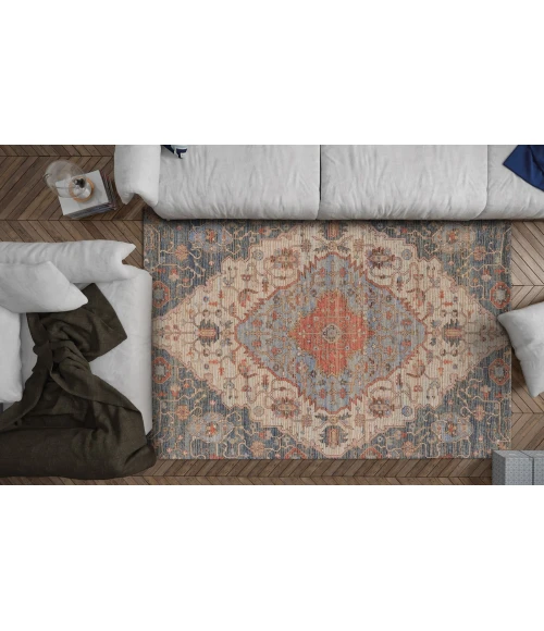 Kas Morris 2223 Blue/Red Gramercy Area Rug 3'3" x 5'3"