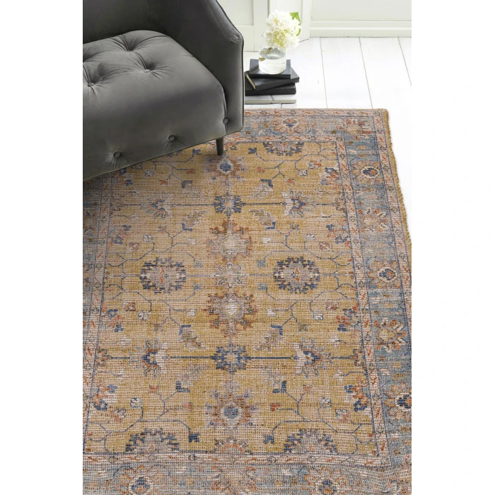 Kas Morris 2231 Gold/Lt Blue Karissa Area Rug 7'6" x 9'6"