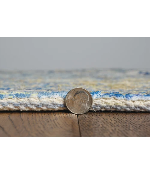 Kas Morris 2232 Blue/Yellow Gramercy Area Rug 27" x 45"