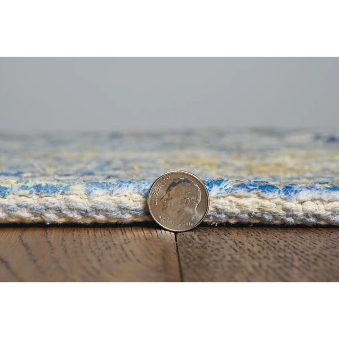 Kas Morris 2232 Blue/Yellow Gramercy Area Rug 8' 6" x 11"6"