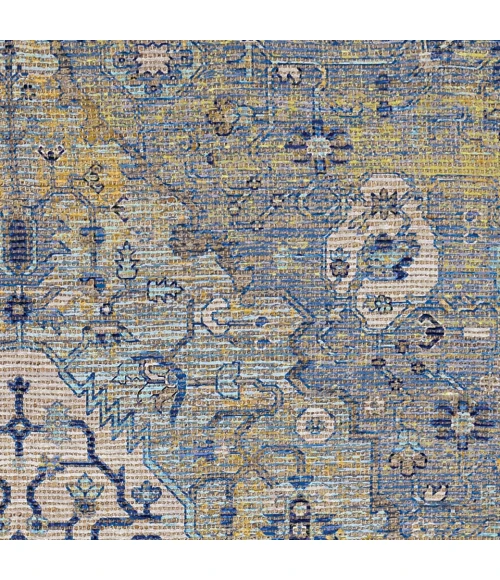 Kas Morris 2232 Blue/Yellow Gramercy Area Rug 27" x 45"