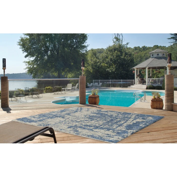 Kas Provo 5760 Grey/Denim Strokes Area Rug 3'3" x 4'11"