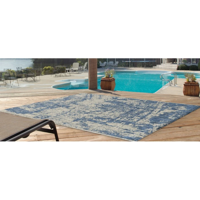 Kas Provo 5760 Grey/Denim Strokes Area Rug 3'3" x 4'11"
