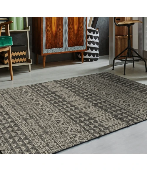Kas Provo 5761 Charcoal Tribe Area Rug 7'10" Round