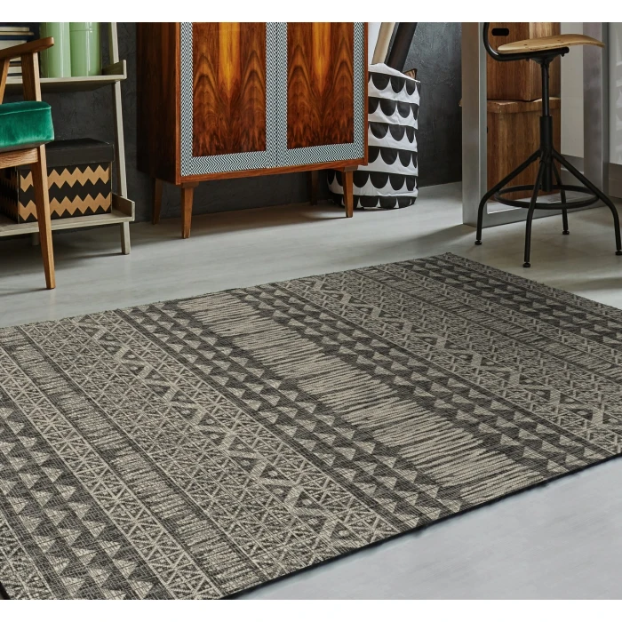 Kas Provo 5761 Charcoal Tribe Area Rug 3'3" x 4'11"
