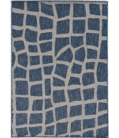 Kas Provo 5763 Blue/Grey Bedrock Area Rug 3'3" x 4'11"