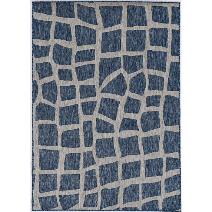 Kas Provo 5763 Blue/Grey Bedrock Area Rug 3'3" x 4'11"