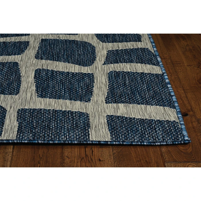 Kas Provo 5763 Blue/Grey Bedrock Area Rug 3'3" x 4'11"