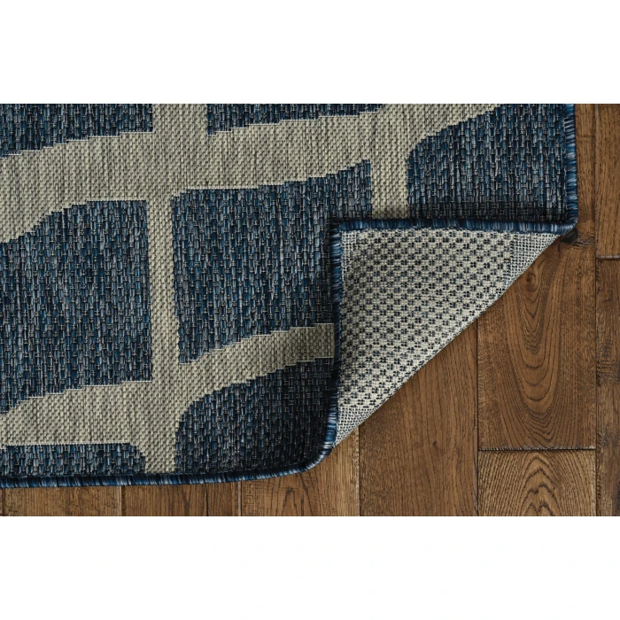 Kas Provo 5763 Blue/Grey Bedrock Area Rug 3'3" x 4'11"