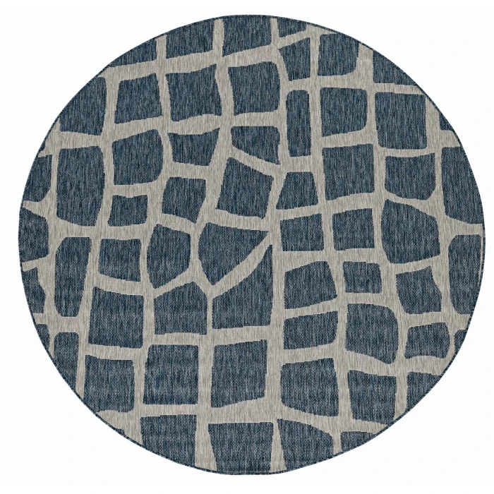 Kas Provo 5763 Blue/Grey Bedrock Area Rug 3'3" x 4'11"