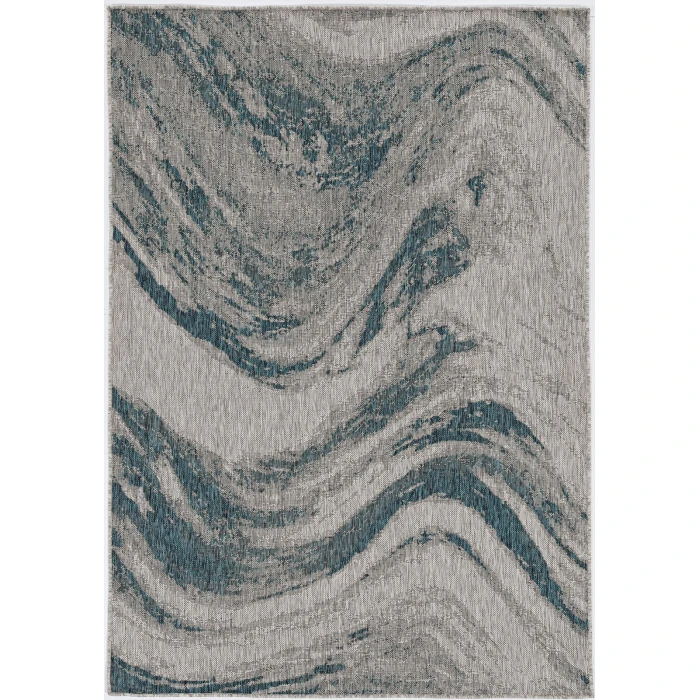 Kas Provo 5765 Grey/Teal Strokes Area Rug 2’7” x 3’11”