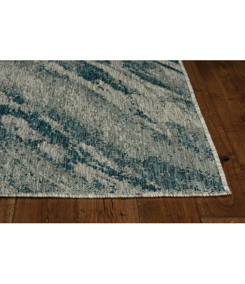 Kas Provo 5765 Grey/Teal Strokes Area Rug 3'3" x 4'11"