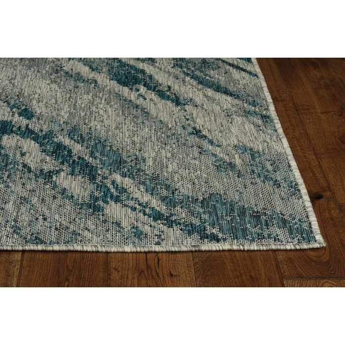 Kas Provo 5765 Grey/Teal Strokes Area Rug 2’7” x 3’11”