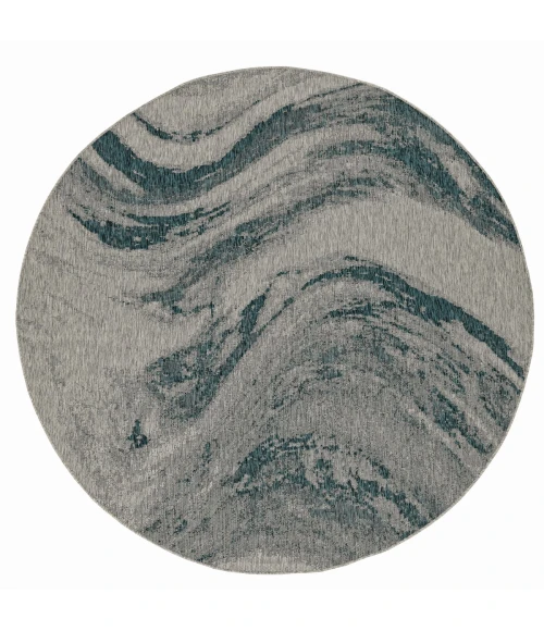 Kas Provo 5765 Grey/Teal Strokes Area Rug 3'3" x 4'11"